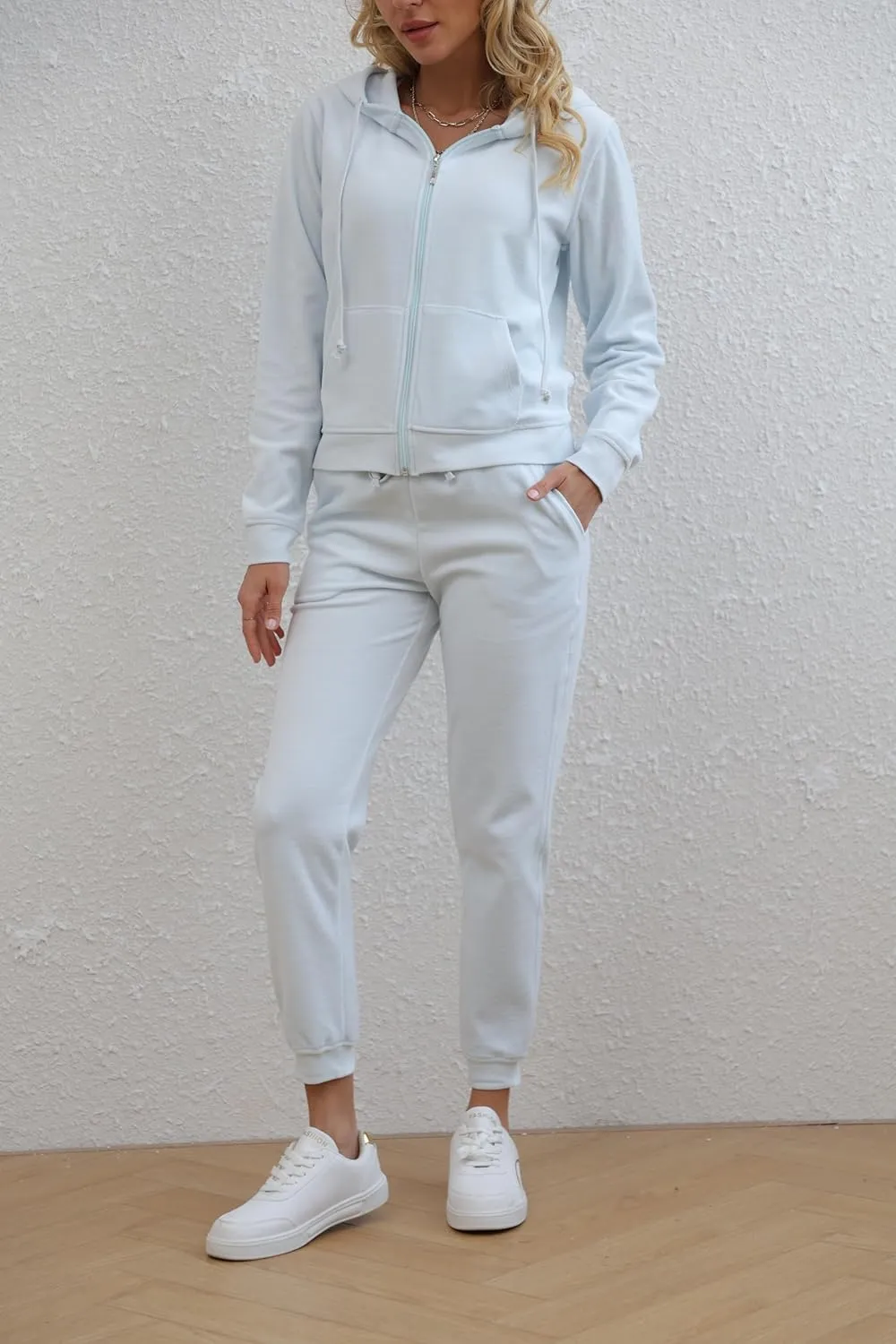 Womens Tracksuit Set  2 Piece Slim Fit Velour Velvet Casual Zip Up Hoodie Jacket Sweatsuit and Sweatpants S-XL