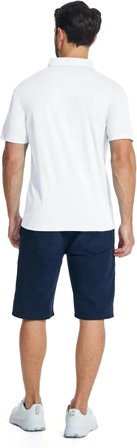 ZITY Mens Polo Shirts Quarter Zip Shirts Casual Classic Lightweight Short Sleeve Golf Collared Shirt with Pocket